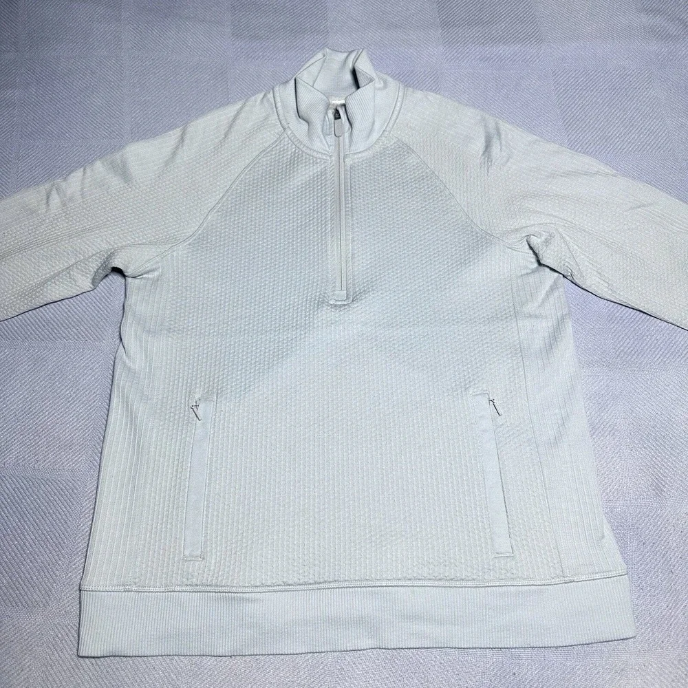 Lululemon Engineered Warmth Half-Zip Light Baby Blue‎ Merino Wool Women's Size 8